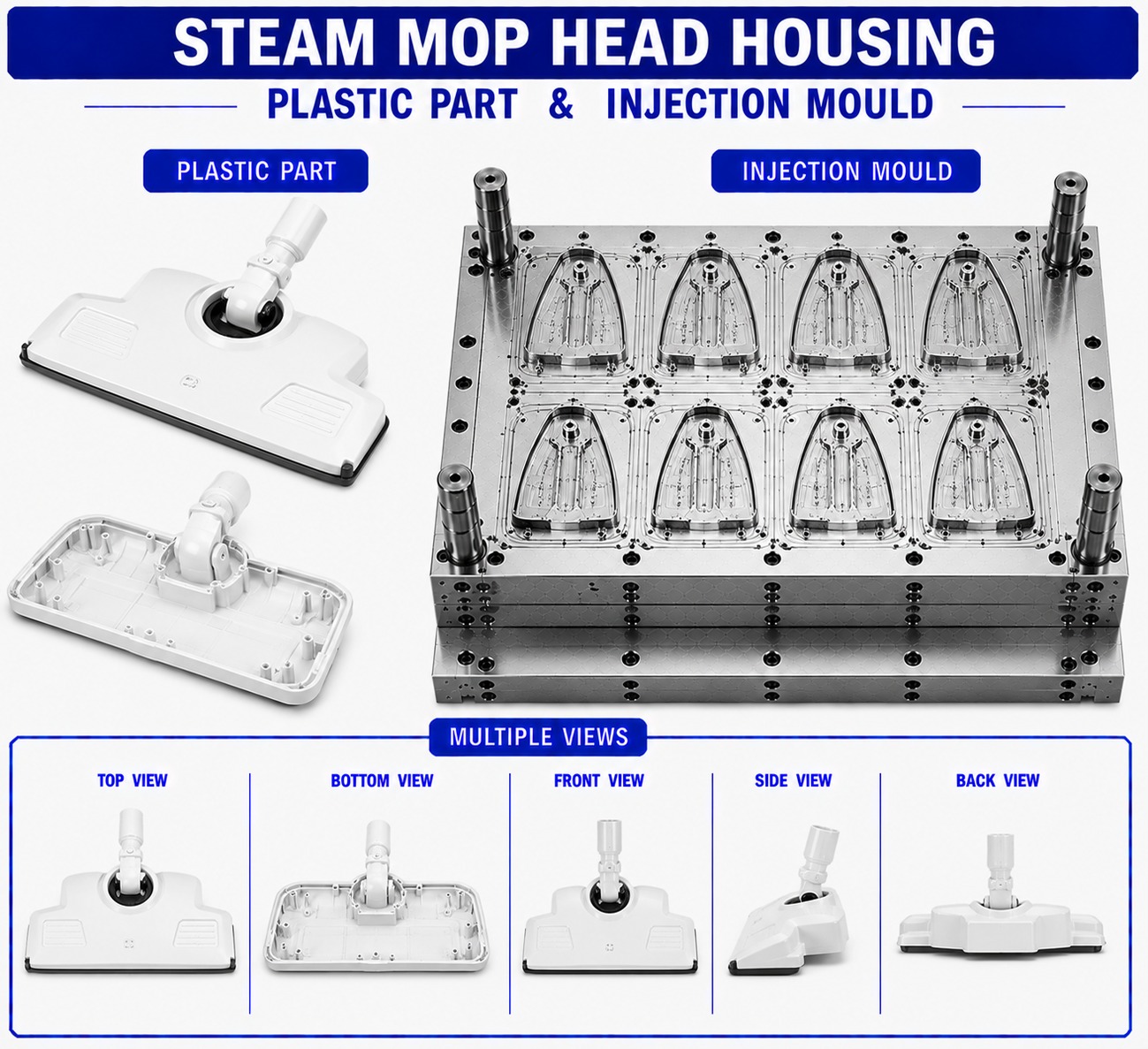 Steam Mop Plastic Head Housing Mould and Moulding Service